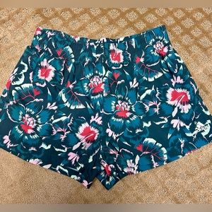 Adidas floral shorts.